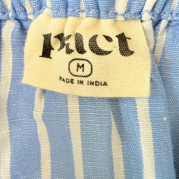 Pact Organic Cotton Canopy Linen
Blend Wrap Midi Skirt Blue & white Striped NWOT - Picture 7 of 10